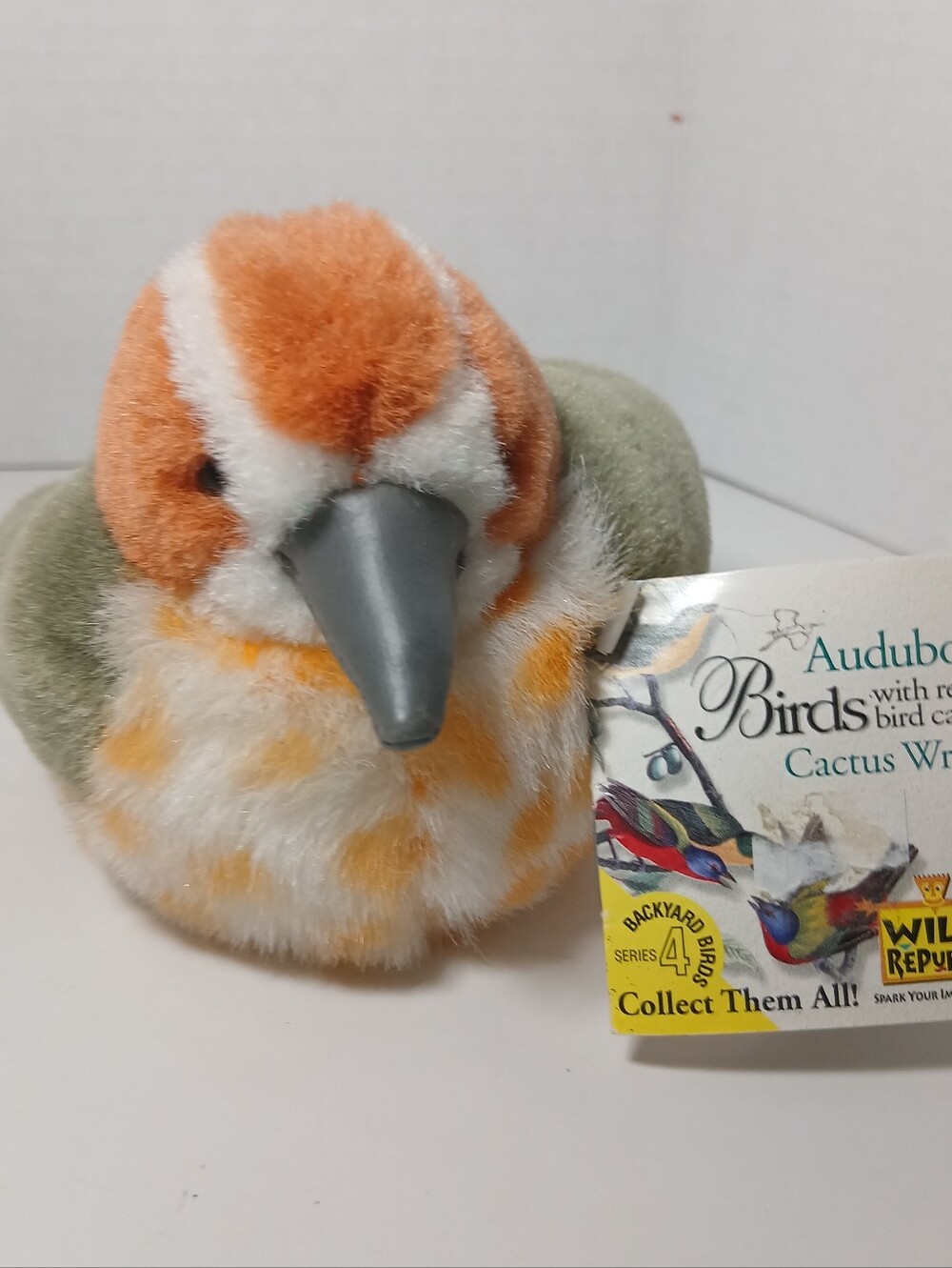 Audubon Carolina Wren Plush Bird With Real Bird Call By Wild Republic NWT Rare